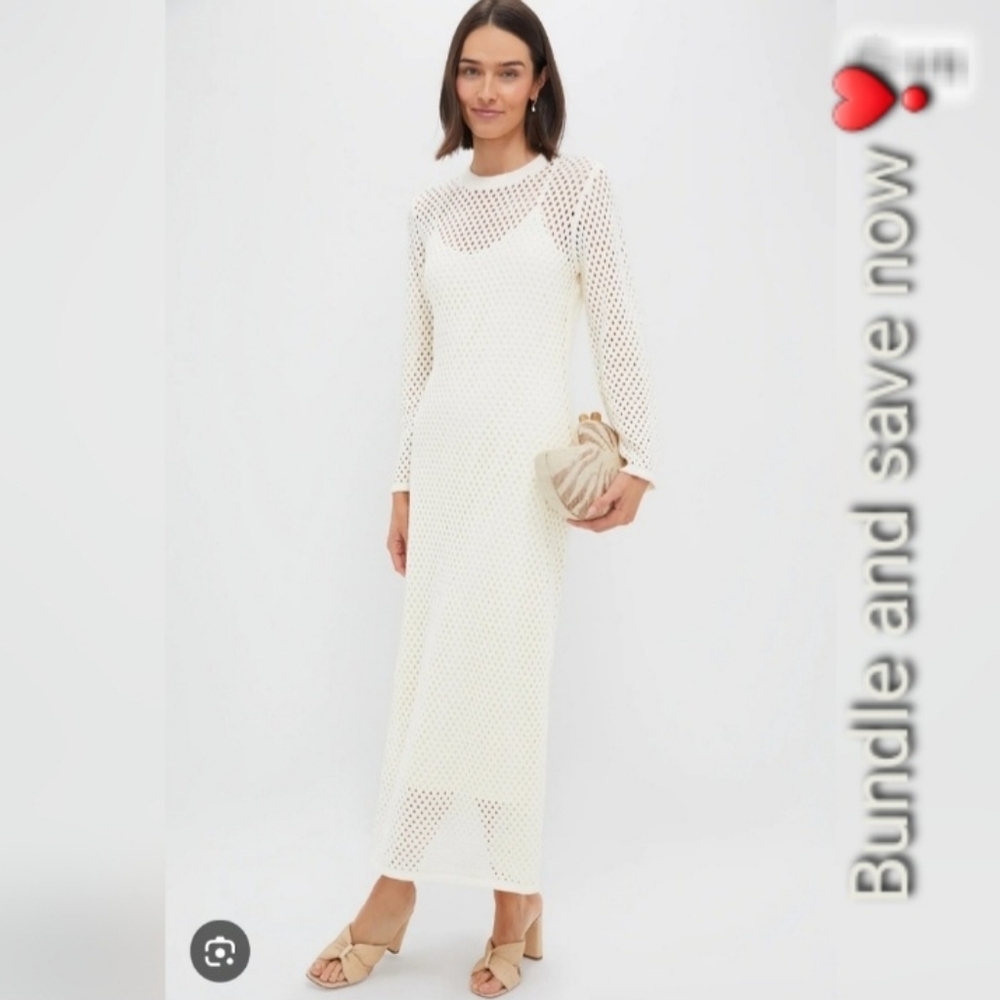 NWT Hyacinth House Cream Knit Amanyara Maxi Dress Size Large